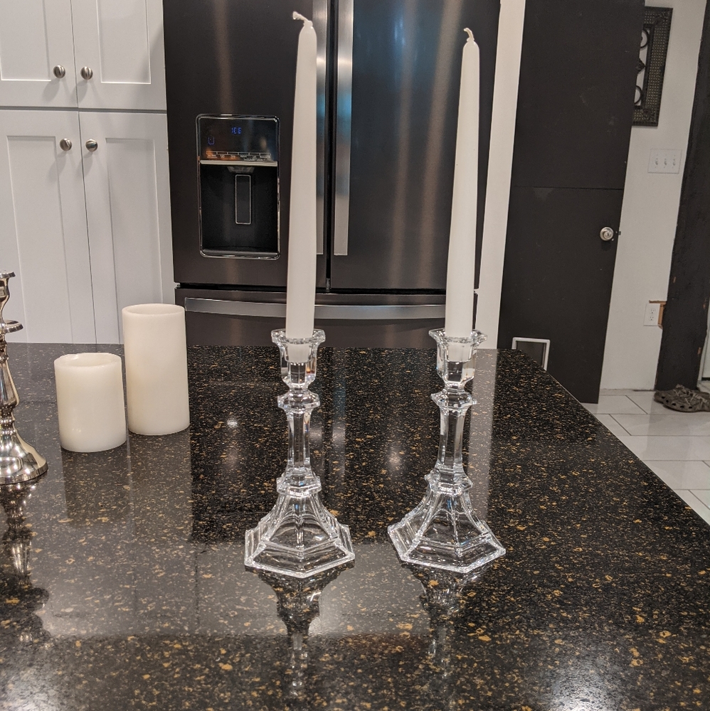Lead crystal candle holders